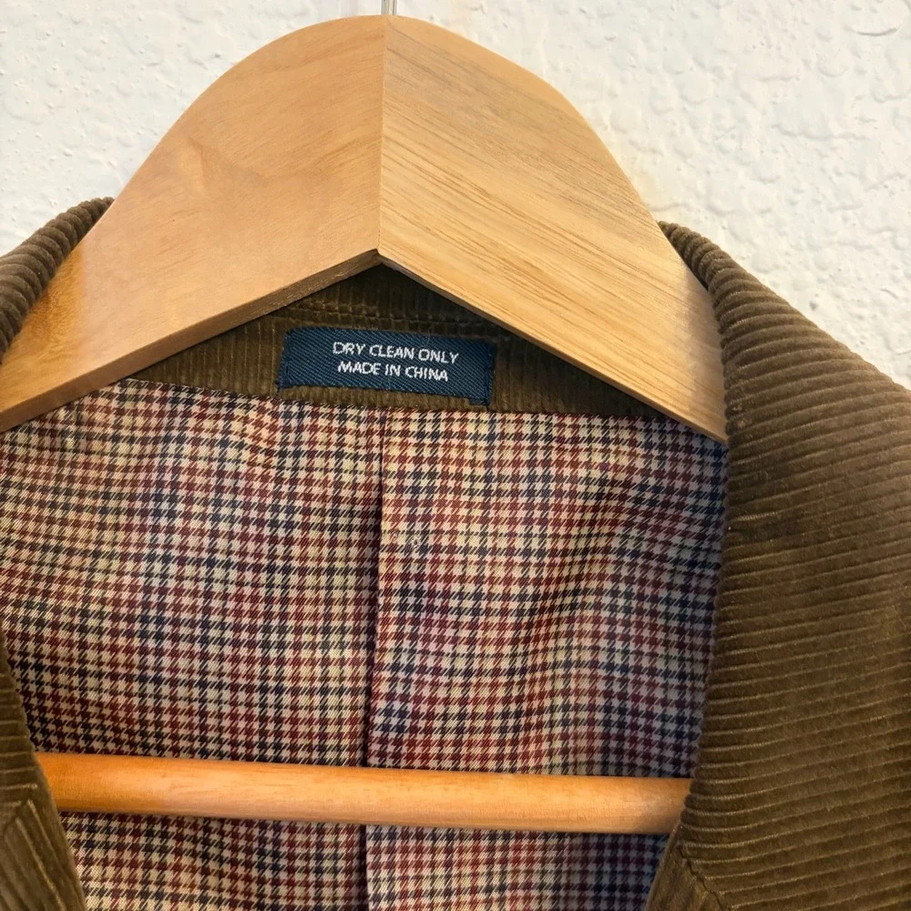 Saddlebred Mens Brown Corduroy Blazer 56R Sports Coat Jacket Cotton Academia
